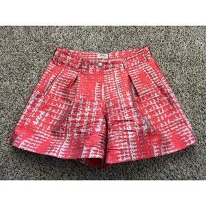 Armani Collezioni Silk Blend Jacquard Shorts Womens  6 Pleated Luxury